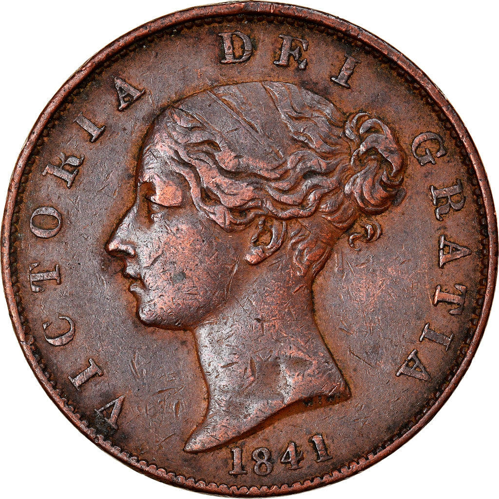 Monnaie, Grande-Bretagne, Victoria, 1/2 Penny, 1841, TB+, Cuivre, KM:726