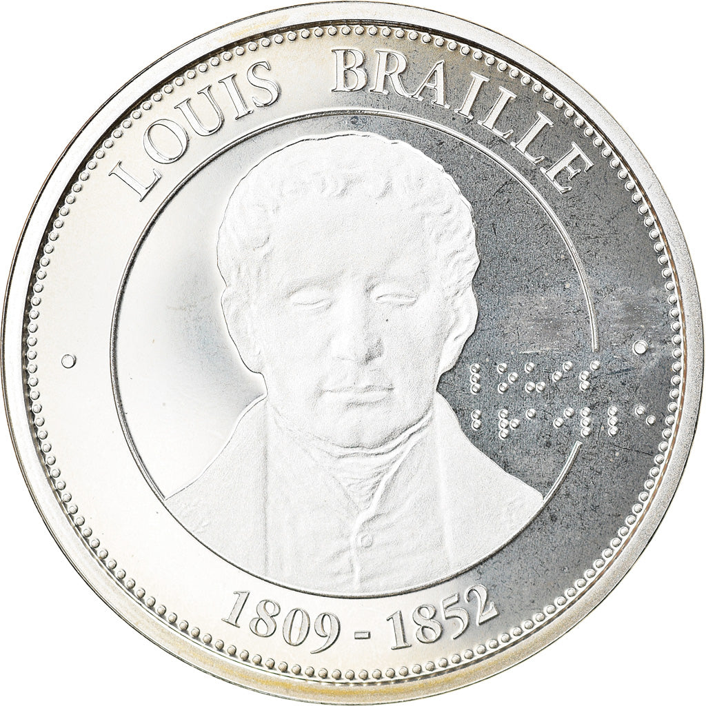 France, Medal, Collection Panthéon, Louis Braille, MS(65-70), Silver