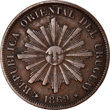 Moneta, Uruguay, Centesimo, 1869, Uruguay Mint, Paris, Berlin, Vienna, BB