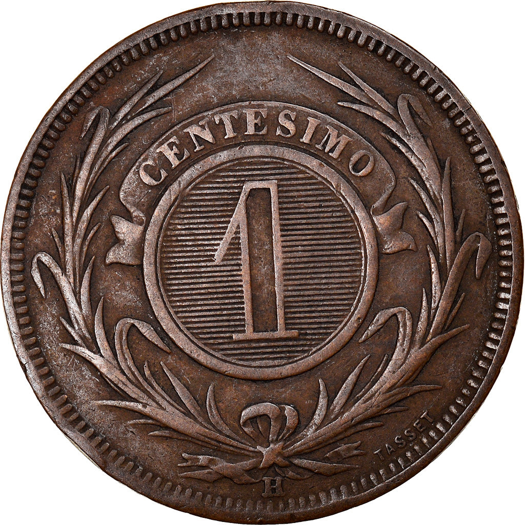 Moneta, Uruguay, Centesimo, 1869, Uruguay Mint, Paris, Berlin, Vienna, BB