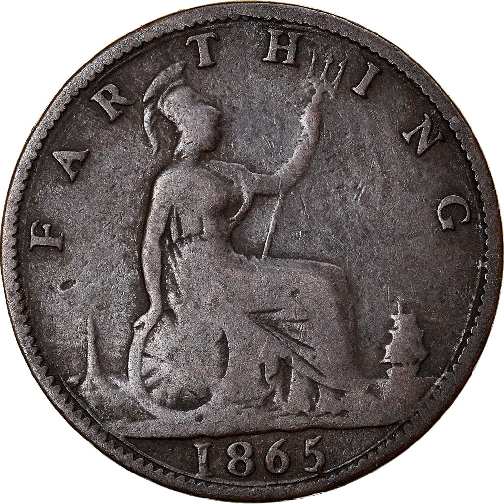 Moneta, Gran Bretagna, Victoria, Farthing, 1865, MB, Bronzo, KM:747.2