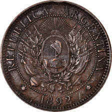 Münze, Argentinien, 2 Centavos, 1892, SS, Bronze, KM:33
