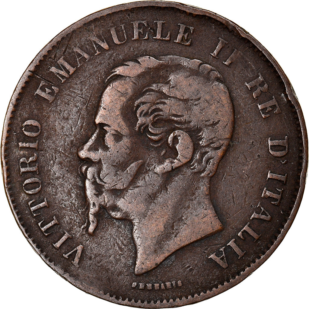 Münze, Italien, Vittorio Emanuele II, 5 Centesimi, 1861, Milan, S, Kupfer