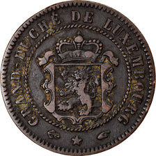 Moneta, Lussemburgo, William III, 5 Centimes, 1855, Paris, MB+, Bronzo, KM:22.2