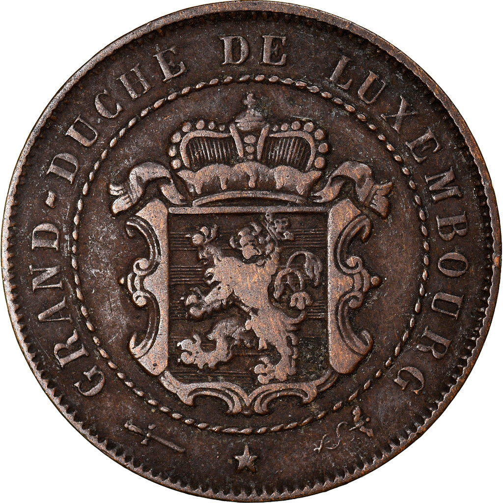 Munten, Luxemburg, William III, 2-1/2 Centimes, 1854, Utrecht, FR+, Bronze