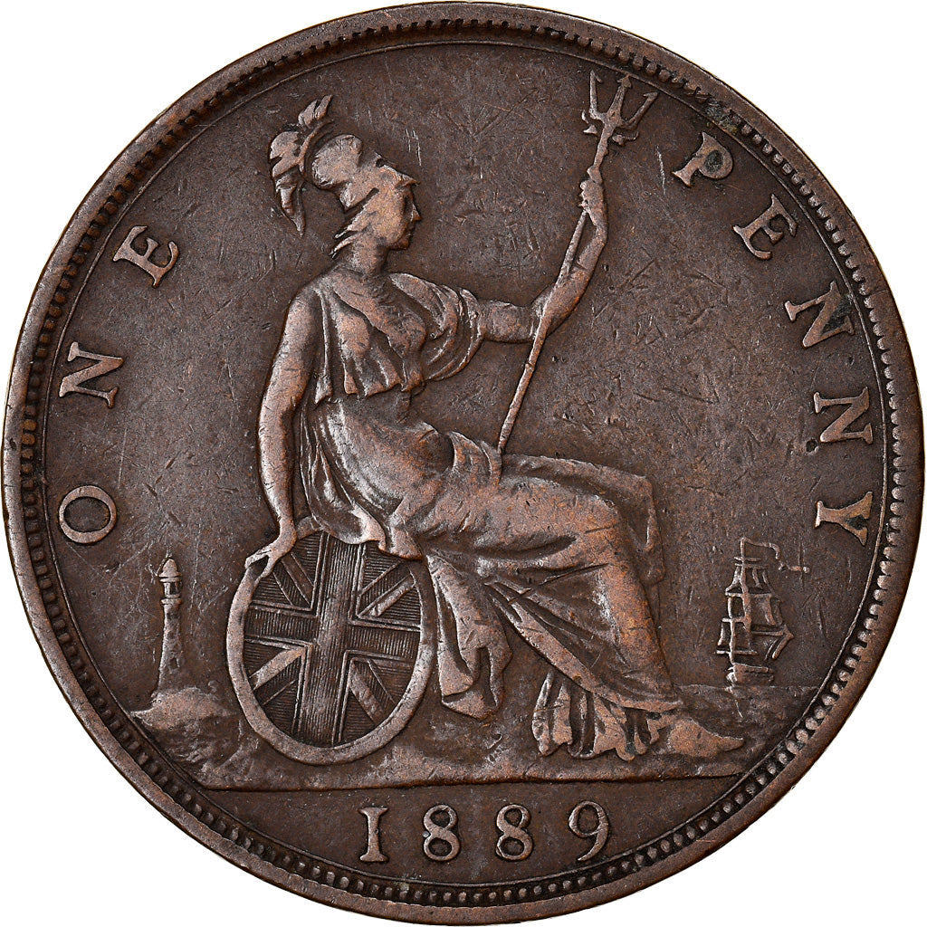 Monnaie, Grande-Bretagne, Victoria, Penny, 1889, TB+, Bronze, KM:755