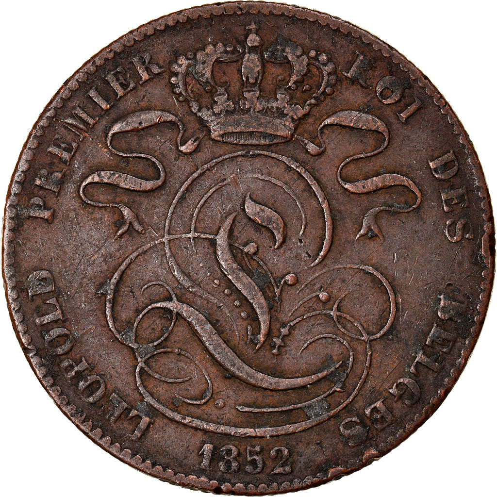 Coin, Belgium, Leopold I, 5 Centimes, 1852, VF(30-35), Copper, KM:5.1
