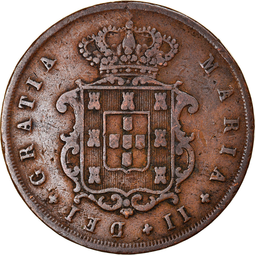 Monnaie, Portugal, Maria II, 10 Reis, 1843, TB, Cuivre, KM:481