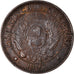 Coin, Argentina, 2 Centavos, 1893, EF(40-45), Bronze, KM:33