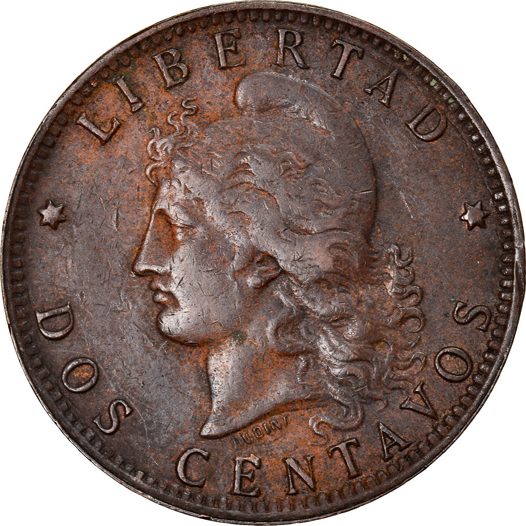 Coin, Argentina, 2 Centavos, 1893, EF(40-45), Bronze, KM:33
