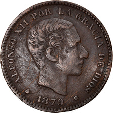 Moneta, Spagna, Alfonso XII, 5 Centimos, 1879, Madrid, MB+, Bronzo, KM:674
