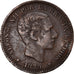 Moneta, Spagna, Alfonso XII, 5 Centimos, 1879, Madrid, MB+, Bronzo, KM:674