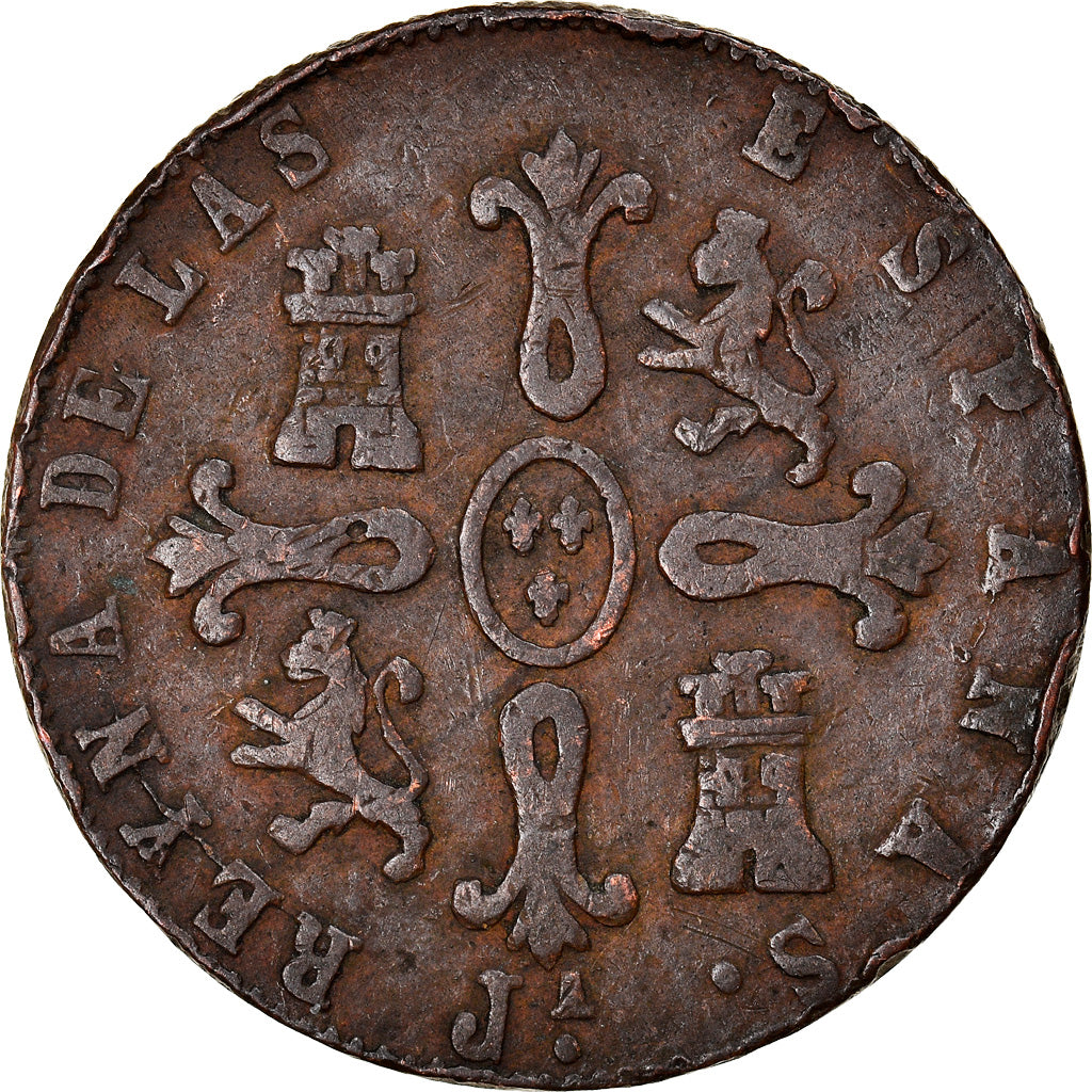 Münze, Spanien, Isabel II, 8 Maravedis, 1841, Segovia, S, Kupfer, KM:531.3