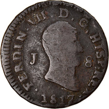 Moneta, Spagna, Ferdinand VII, 8 Maravedis, 1817, Jubia, MB, Rame, KM:461