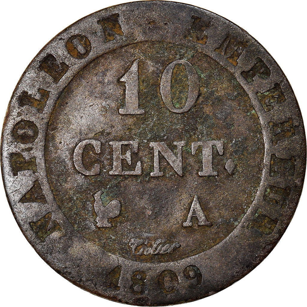Coin, France, Napoléon I, 10 Centimes, 1809, Paris, VF(30-35), Billon