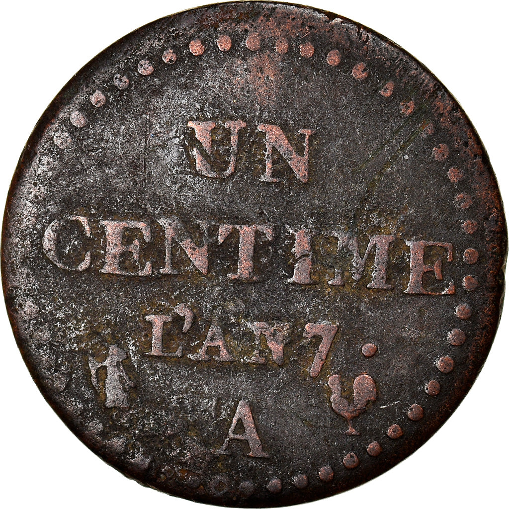 Monnaie, France, Dupré, Centime, AN 7, Paris, TB, Bronze, Gadoury:76, KM:646