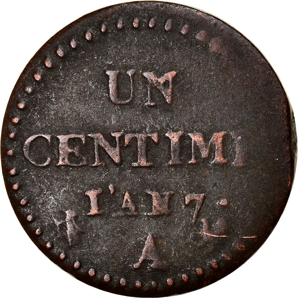Monnaie, France, Dupré, Centime, AN 7, Paris, TB, Bronze, Gadoury:76, KM:646