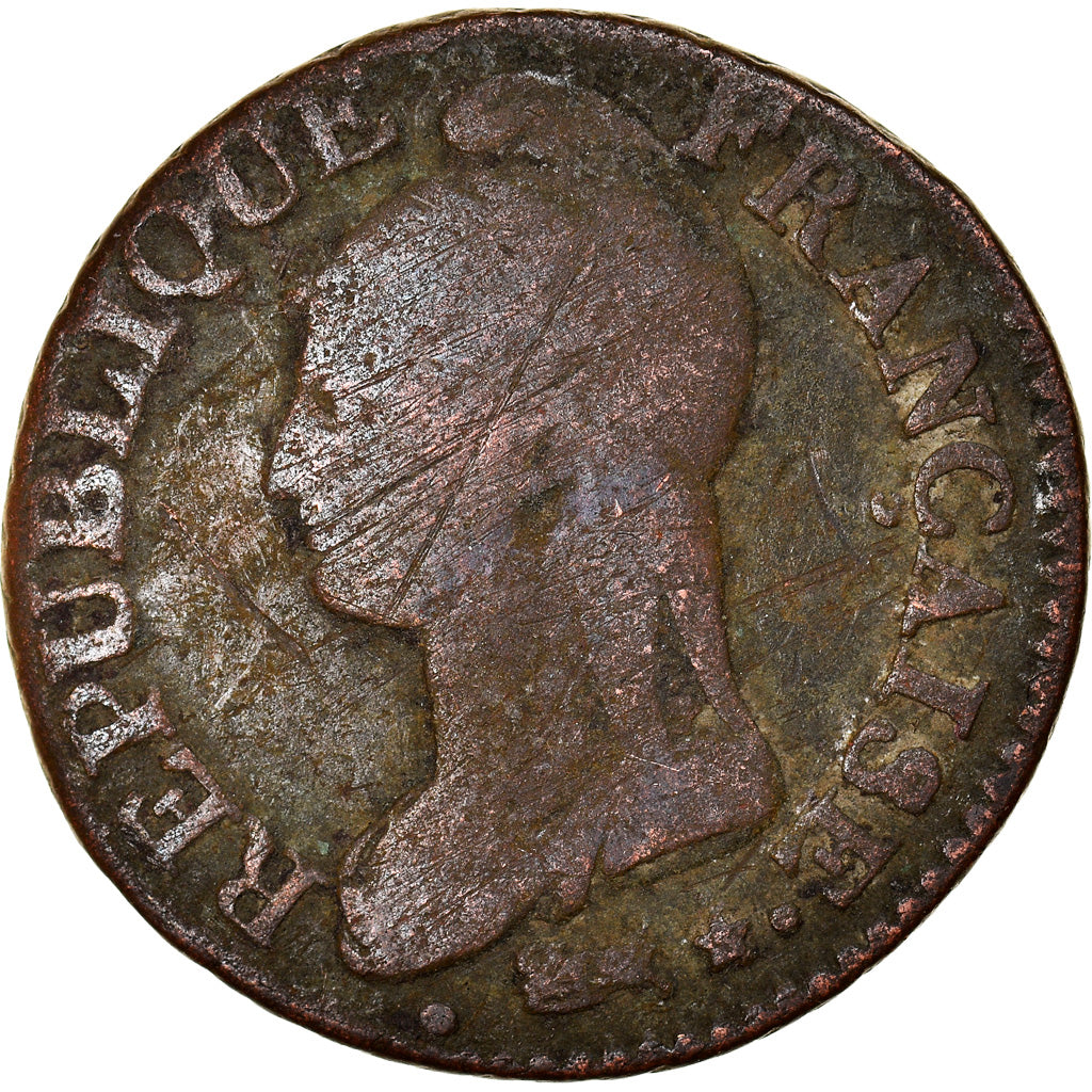 Coin, France, Dupré, 5 Centimes, AN 7, Paris, VF(20-25), Bronze, KM:640.1