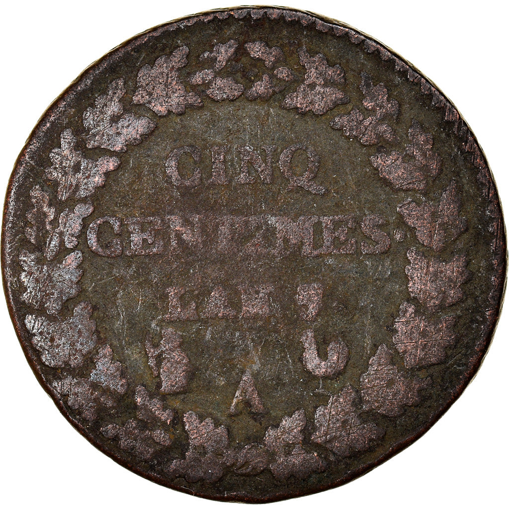 Coin, France, Dupré, 5 Centimes, AN 7, Paris, VF(20-25), Bronze, KM:640.1