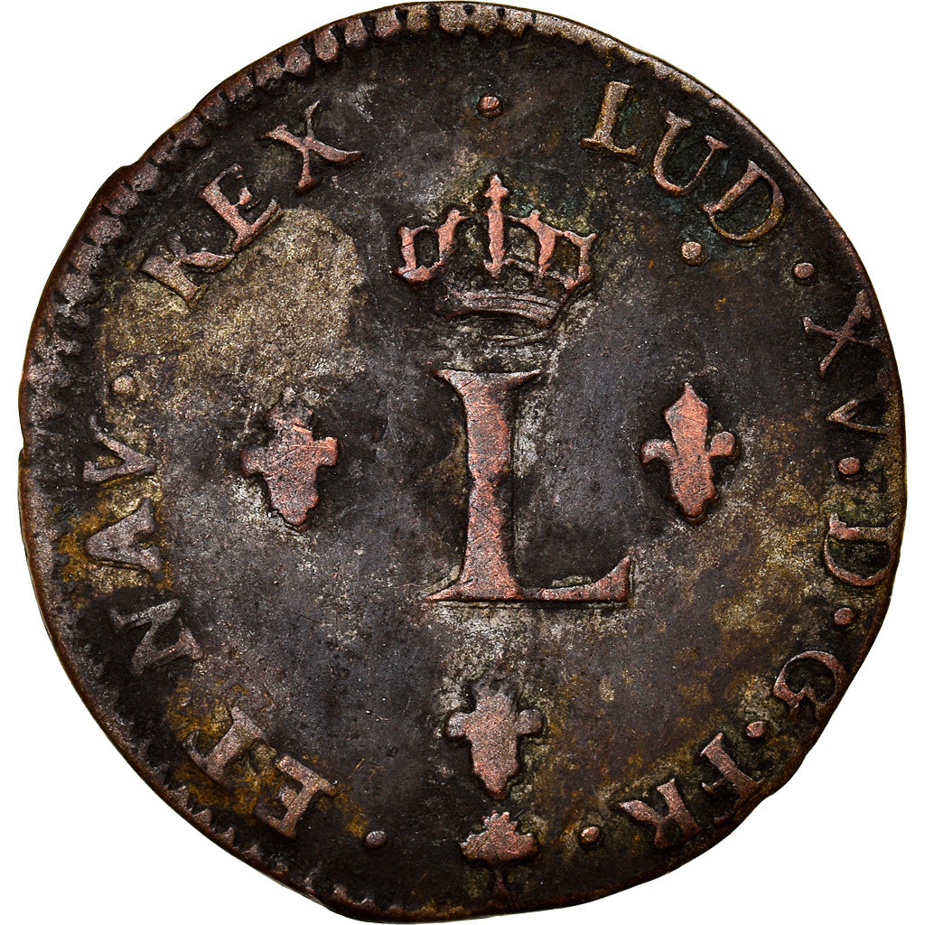 Monnaie, France, Louis XV, Double sol (2 sous) en billon, 2 Sols, 1764, Paris