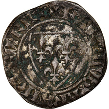 Monnaie, France, Charles VI, Blanc Guénar, Angers, TB, Billon, Duplessy:377A