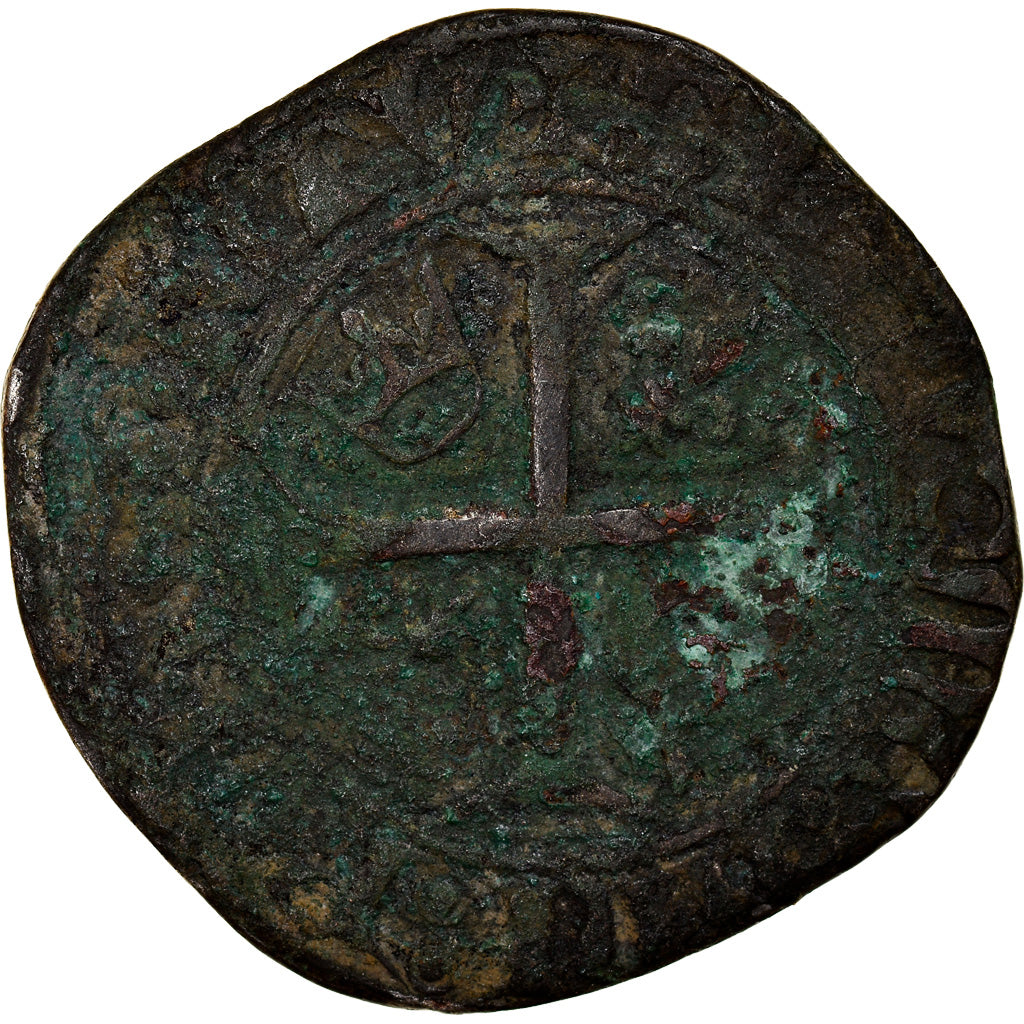 Monnaie, France, Charles VI, Blanc Guénar, Angers, TB, Billon, Duplessy:377A