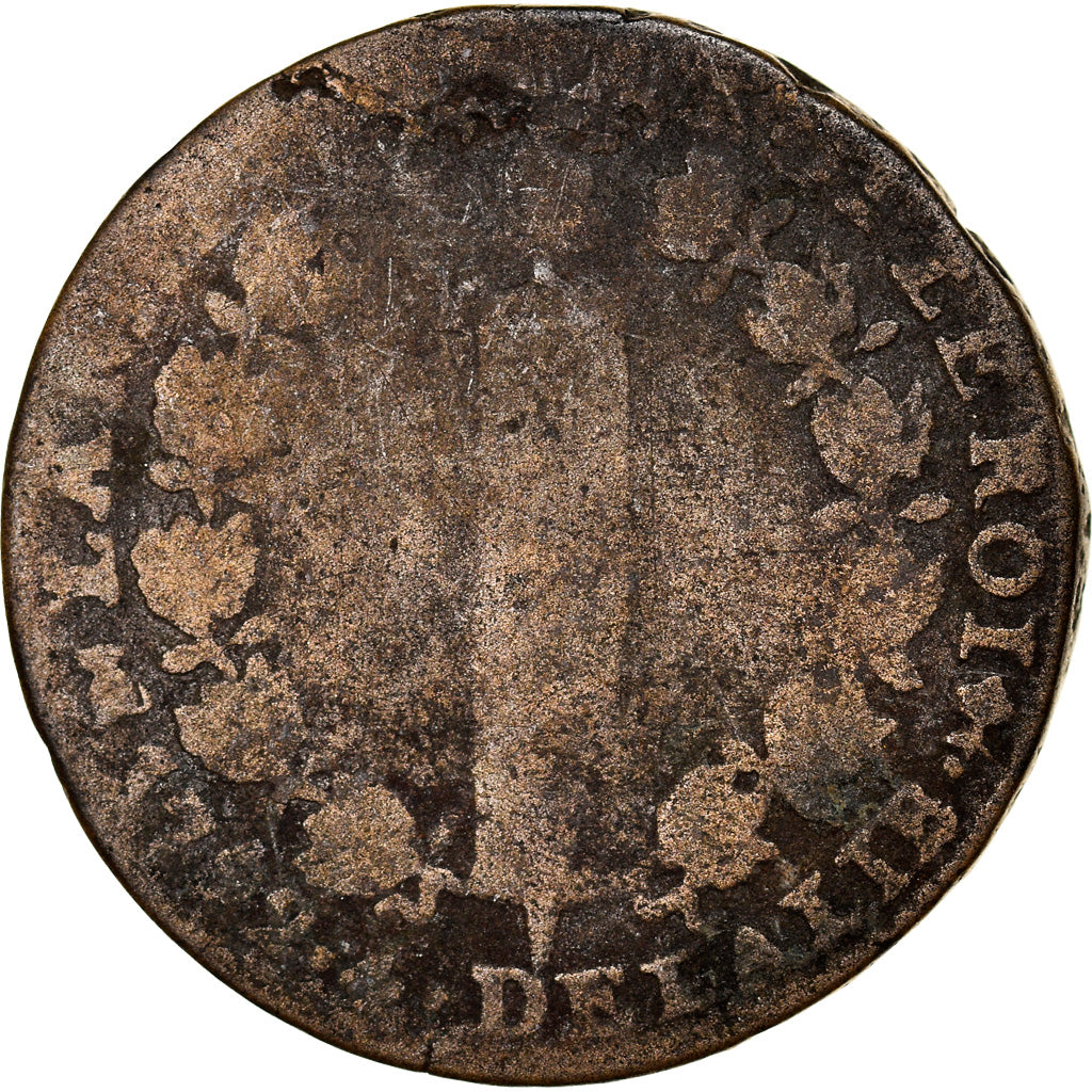 Moneta, Francja, Louis XVI, 12 Deniers, 1792, Nantes, F(12-15), Bronze