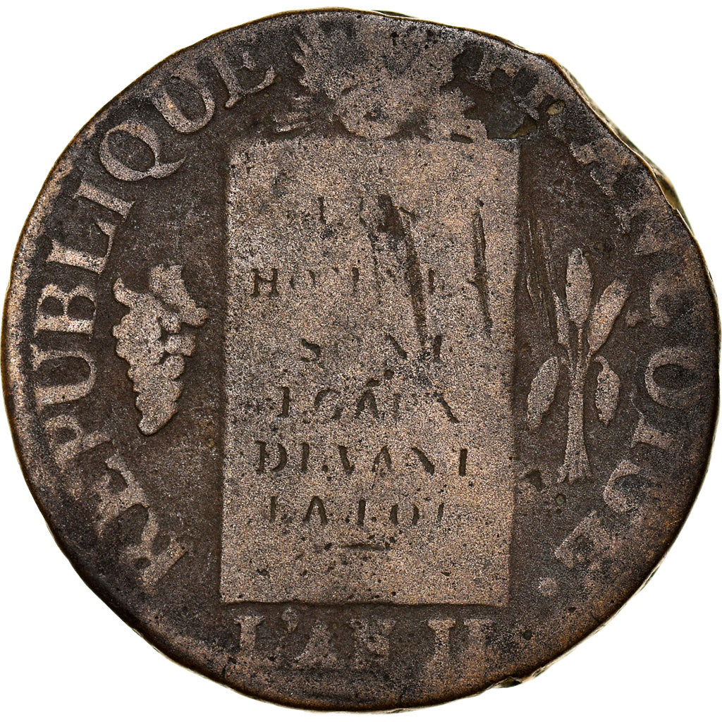Munten, Frankrijk, Sol aux Balances, 1793, Dijon, FR, Métal de cloche