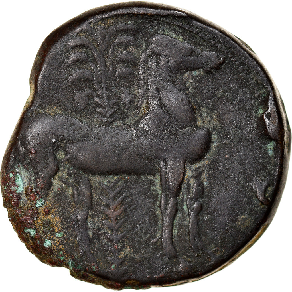 Coin, Tanit, 1 1/2 Shekel, Carthage, VF(30-35), Bronze