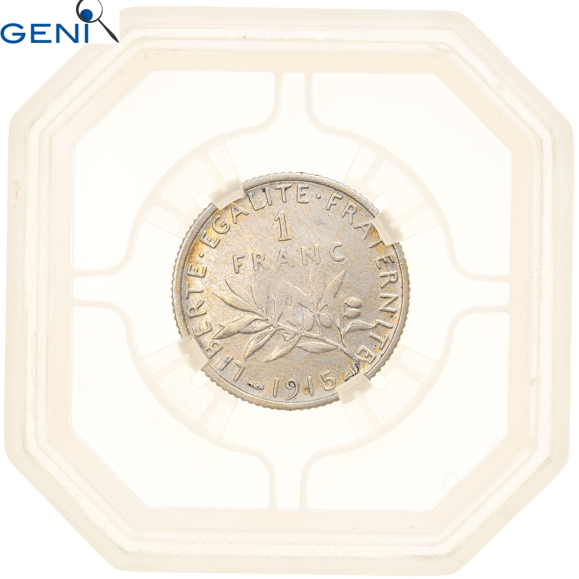 Moneda, Francia, Semeuse, Franc, 1915, Paris, Frappe médaille, GENI, VF99, BC+