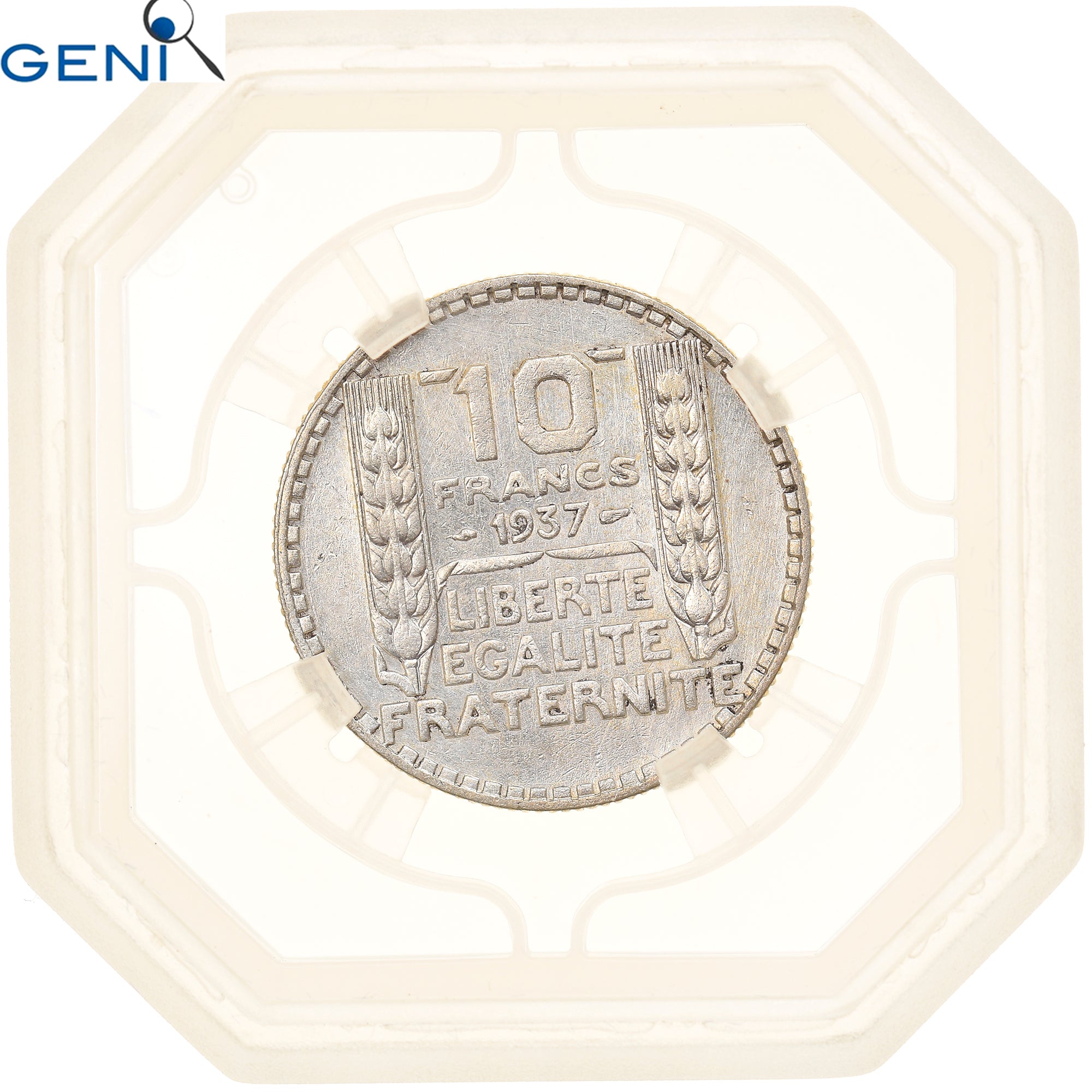 Munten, Frankrijk, Turin, 10 Francs, 1937, Paris, GENI, XF99, ZF, Zilver