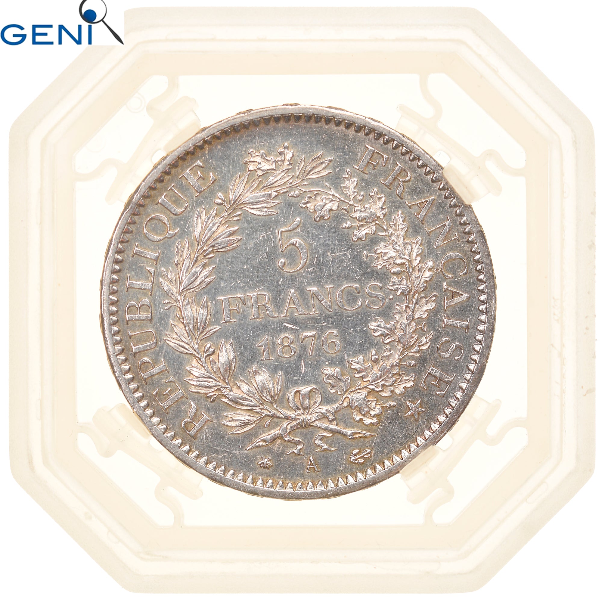 Monnaie, France, Hercule, 5 Francs, 1876, Paris, GENI, NC99, SUP+, Argent