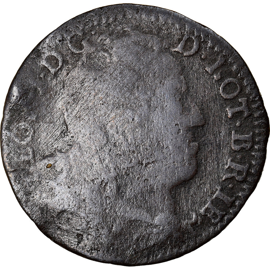 Moneda, Francia, LORRAINE, Leopold I, Liard, 1727, Nancy, BC+, Cobre