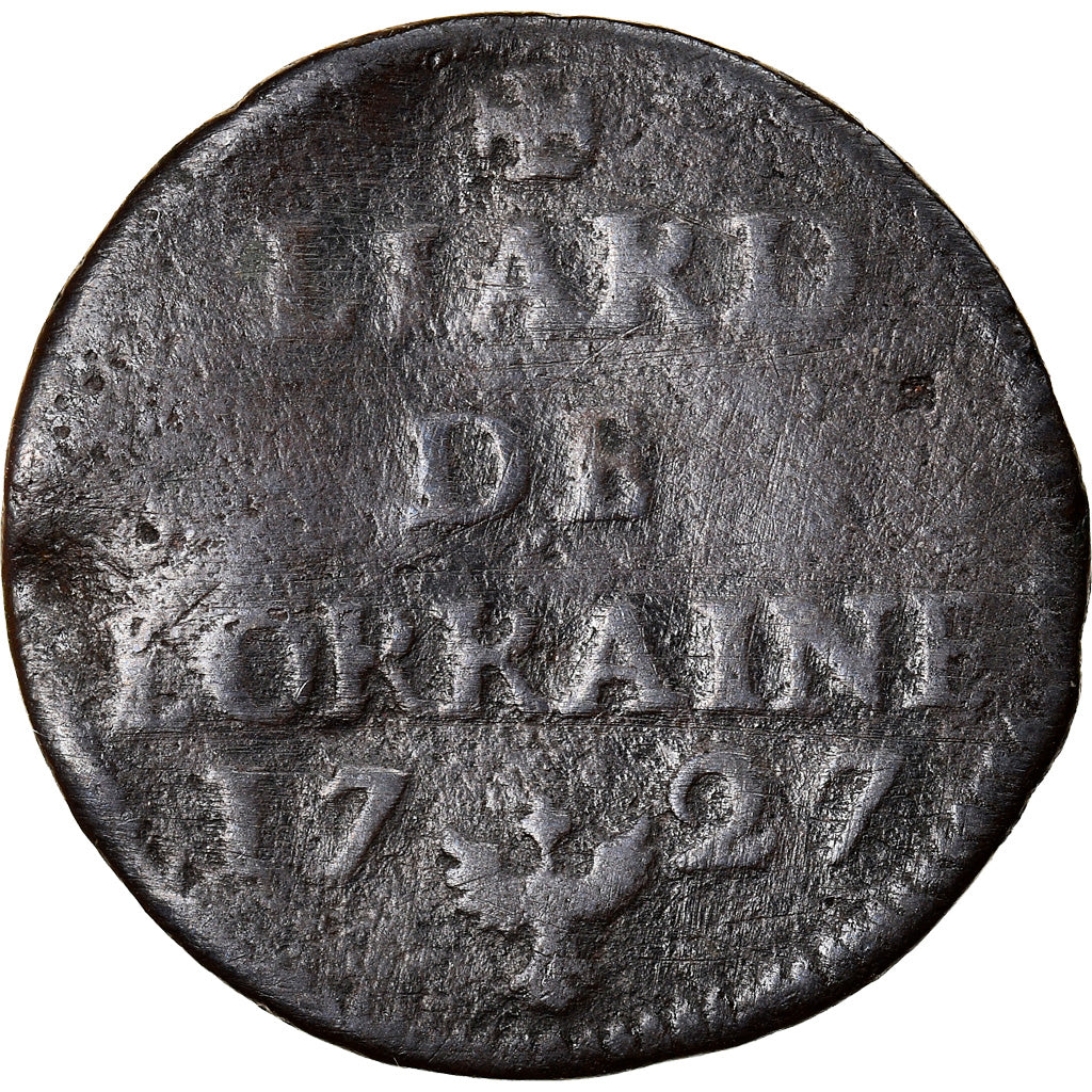 Moneda, Francia, LORRAINE, Leopold I, Liard, 1727, Nancy, BC+, Cobre