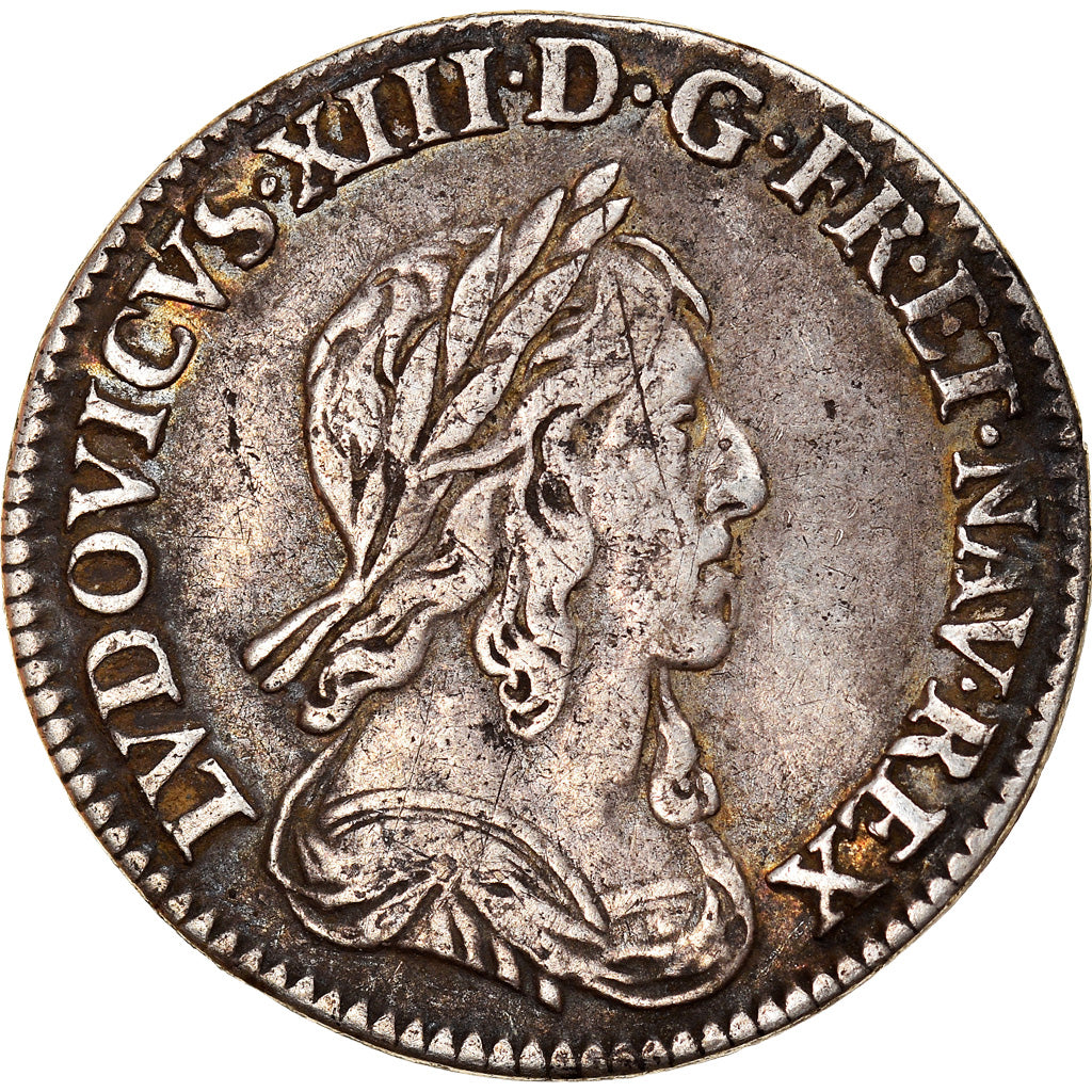 Moneta, Francia, Louis XIII, 1/12 Écu, 2e poinçon de Warin, buste drapé et