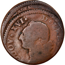 Munten, Frankrijk, Louis XVI, Sol ou sou, Sol, Double-strike, ZG+, Koper