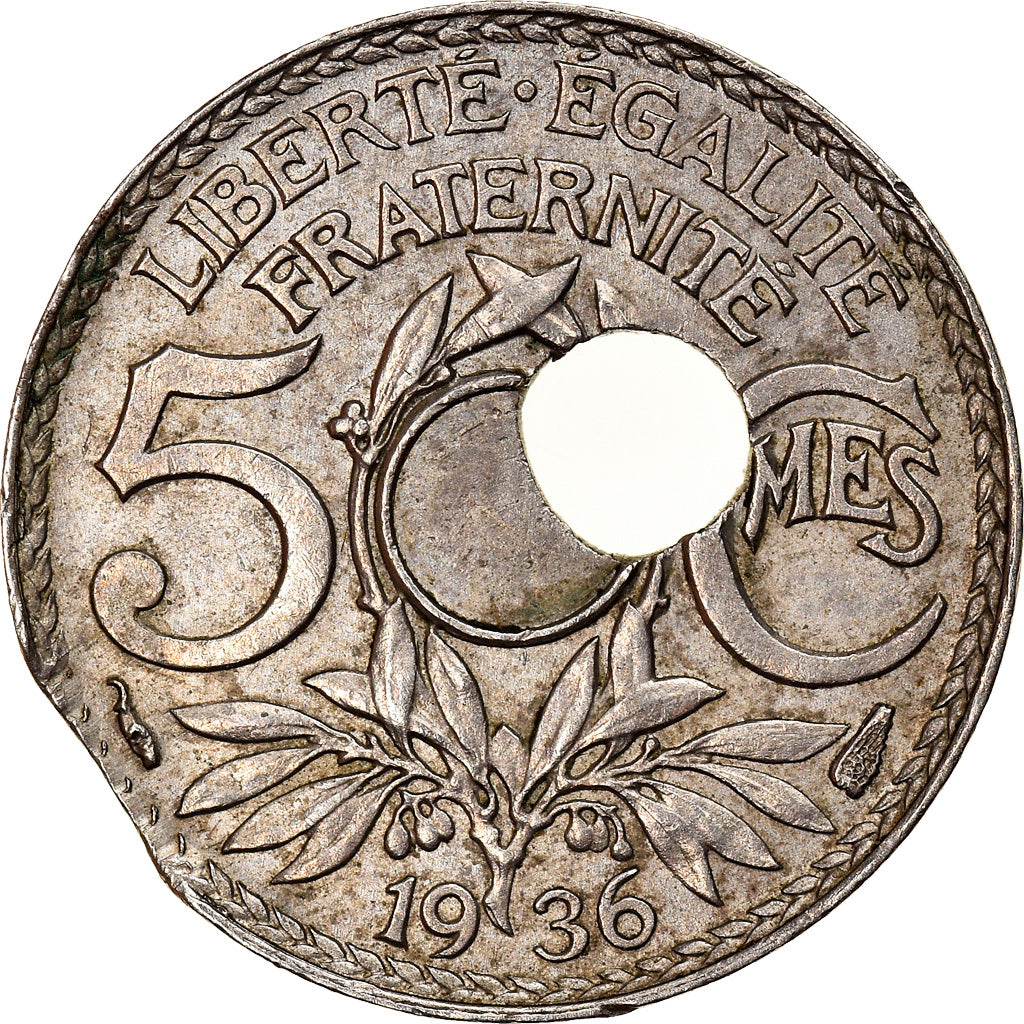 Monnaie, France, Lindauer, 5 Centimes, 1936, Paris, Fautée, TTB+
