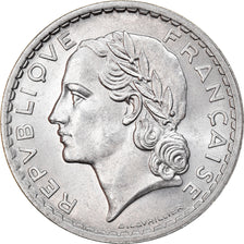 Monnaie, France, Lavrillier, 5 Francs, 1947, Paris, 9 open, SPL, Aluminium