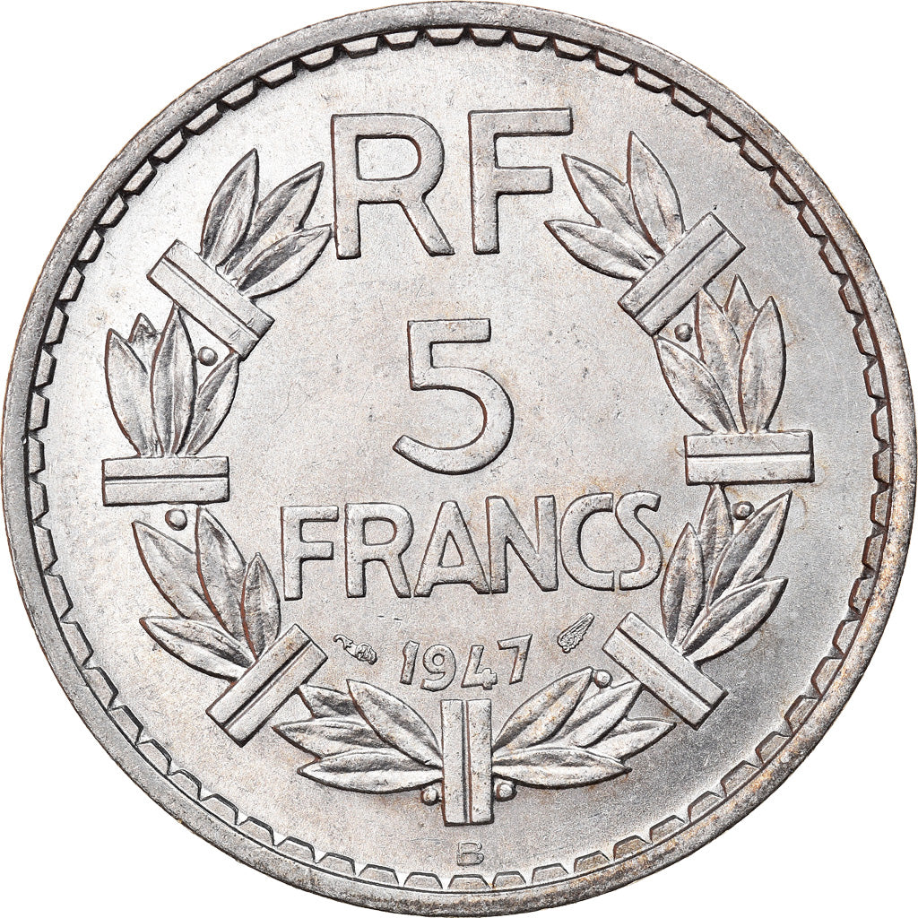 Münze, Frankreich, Lavrillier, 5 Francs, 1947, Beaumont - Le Roger, 9 open