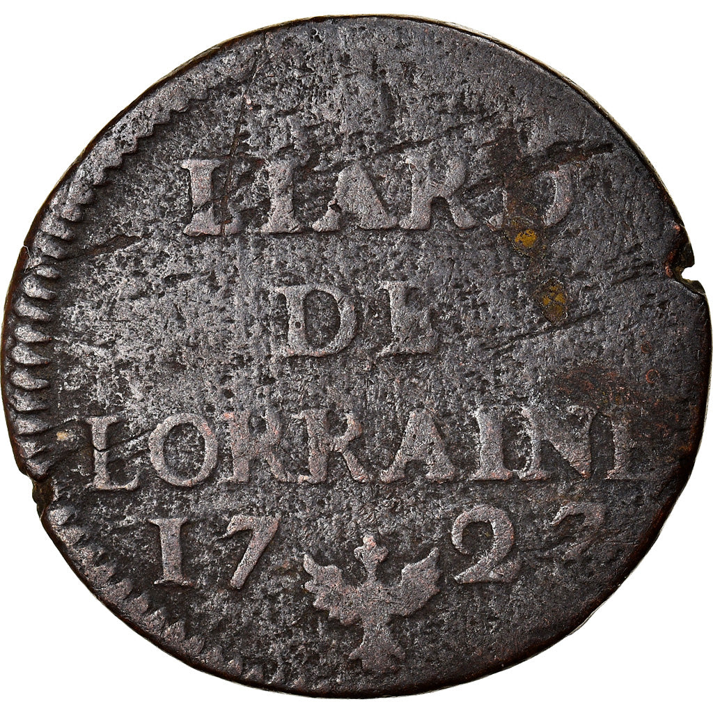 Münze, Frankreich, LORRAINE, Leopold I, Liard, 1727, Nancy, S, Kupfer