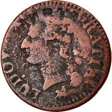 Monnaie, France, Louis XVI, Liard à l'Ecu, 1791, Rouen, TB, Cuivre, Gadoury:348