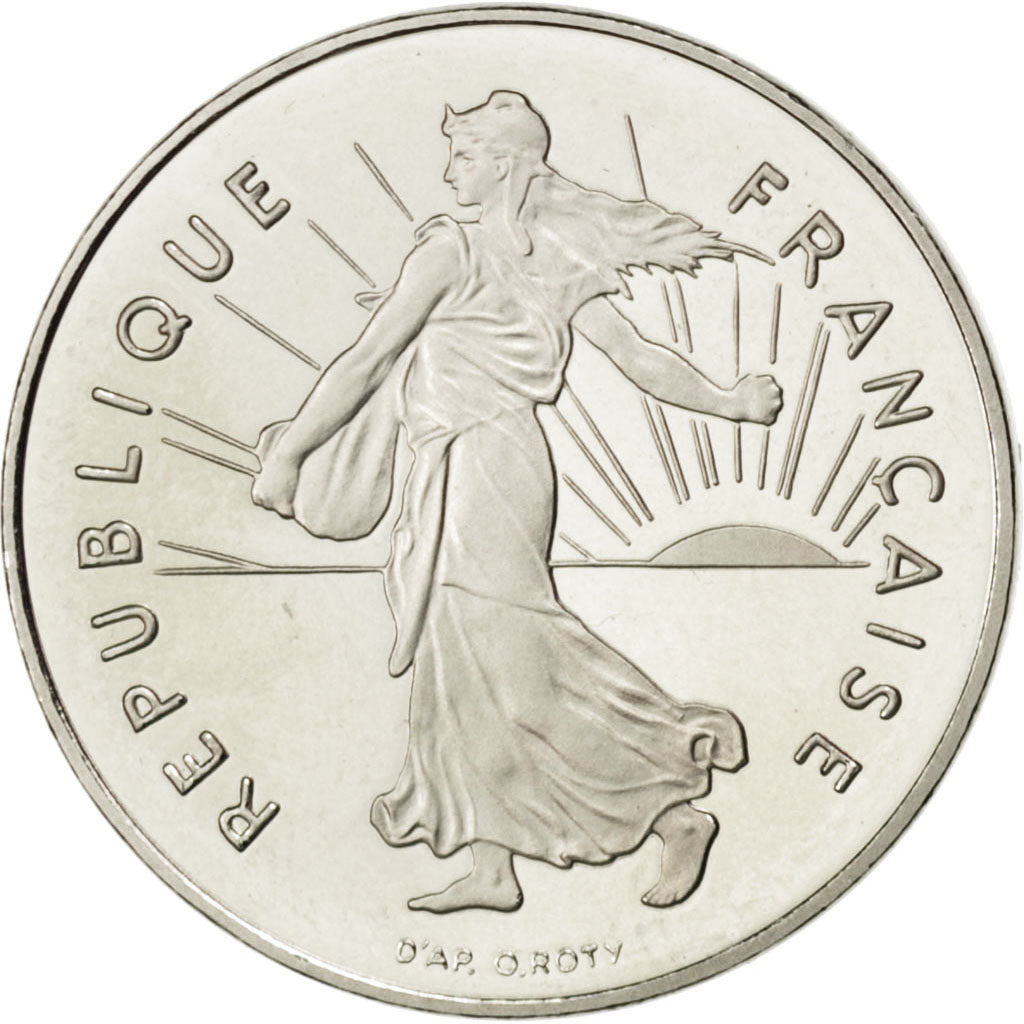 FRANCE, Semeuse, Franc, 2001, KM #925.2, MS(64), Nickel, 24, Gadoury #474b, 6.01