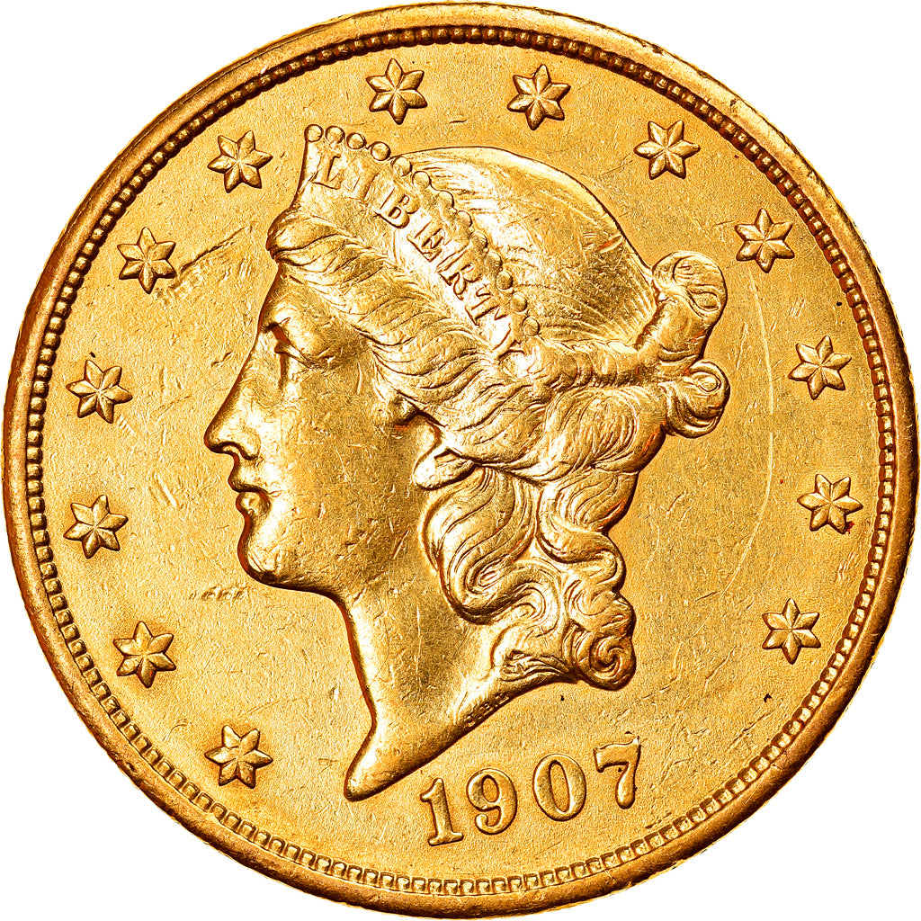 Munten, Verenigde Staten, Liberty Head, $20, Double Eagle, 1907, U.S. Mint