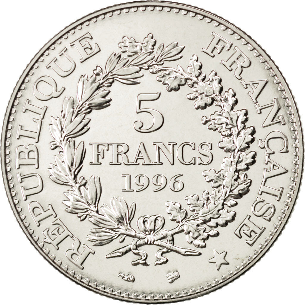 FRANCE, 5 Francs, 1996, MS(64), Cupro-nickel, Gadoury #777, 9.97