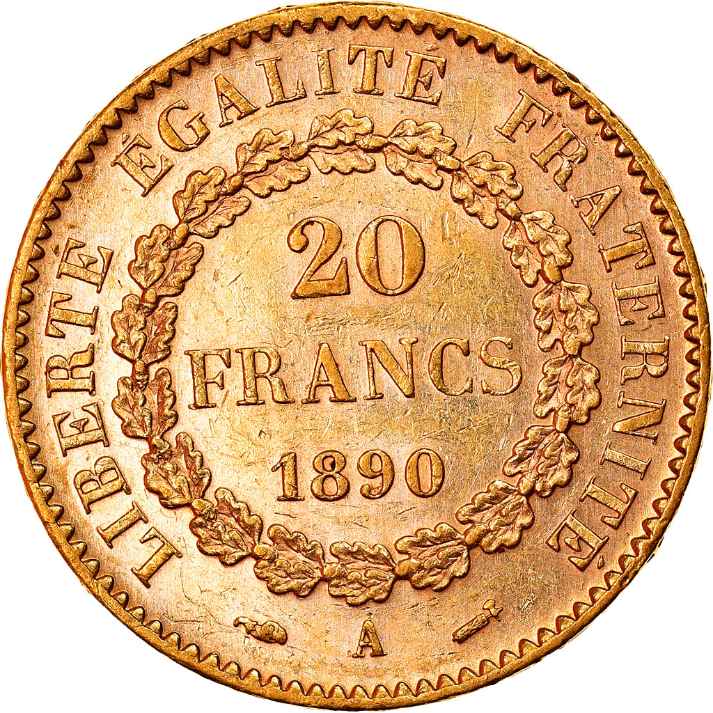 Münze, Frankreich, Génie, 20 Francs, 1890, Paris, SS+, Gold, KM:825