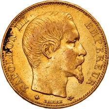 Moneta, Francja, Napoleon III, 20 Francs, 1860, Strasbourg, EF(40-45), Złoto