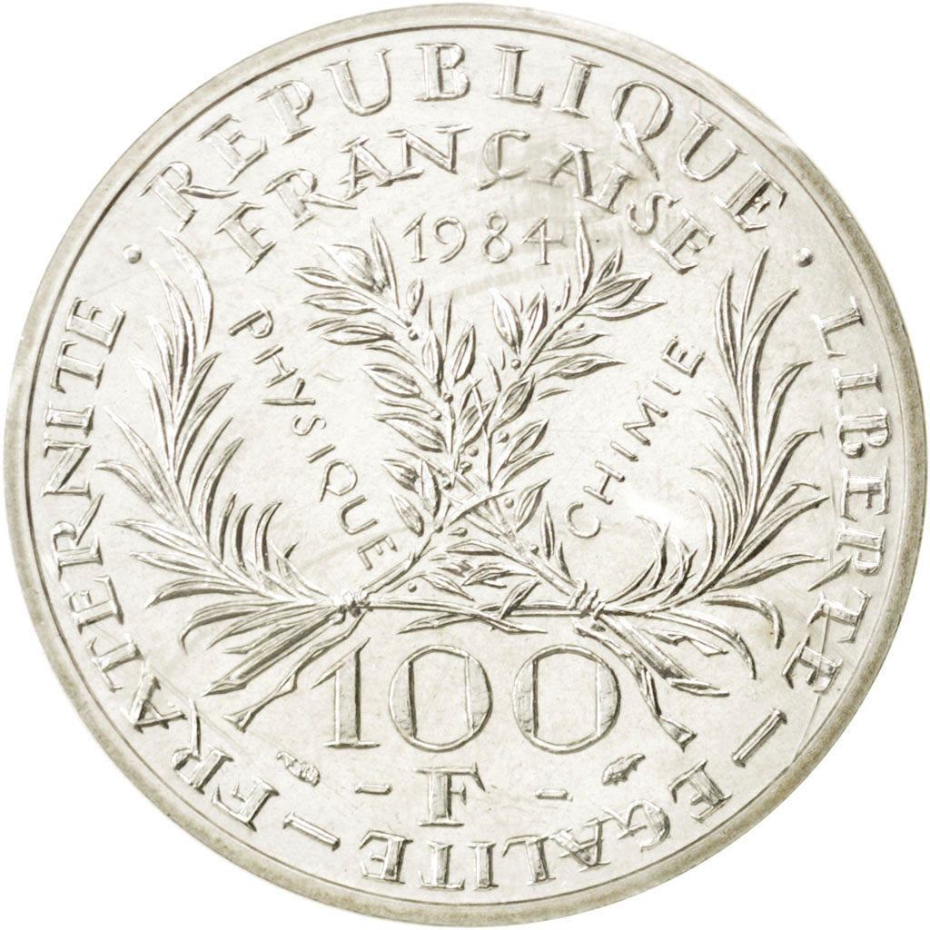 FRANCE, 100 Francs, 1984, KM #E129, MS(65-70), Silver, Gadoury #899, 15.00