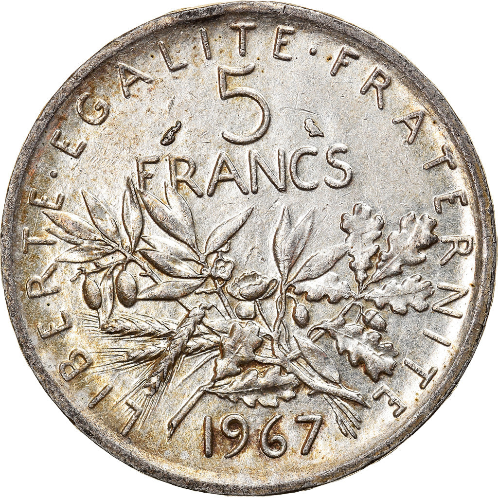 Coin, France, Semeuse, 5 Francs, 1967, Paris, AU(50-53), Silver, KM:926
