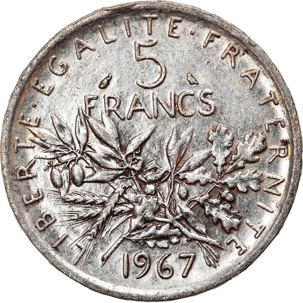 Coin, France, Semeuse, 5 Francs, 1967, Paris, AU(50-53), Silver, KM:926