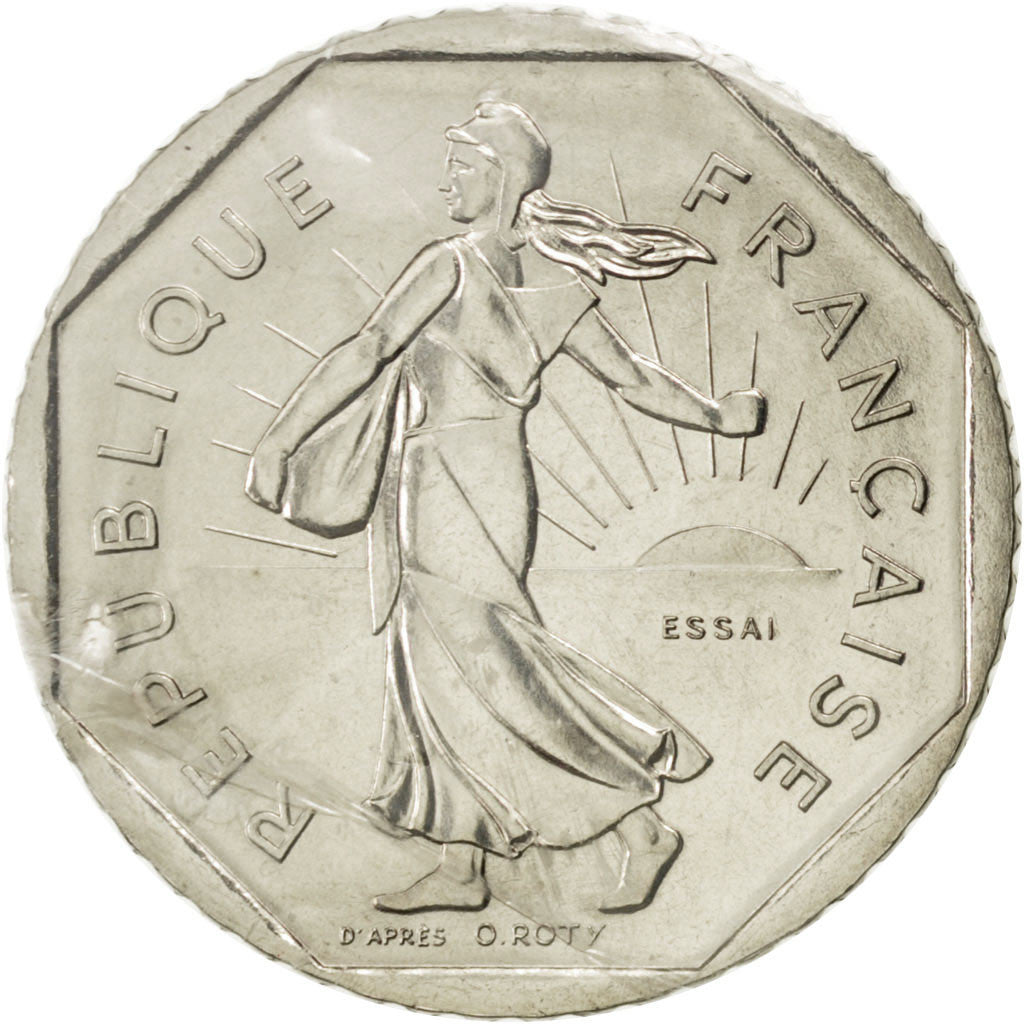 FRANCE, 2 Francs, 1978, KM #E119, MS(65-70), Nickel, Gadoury #547, 7.50